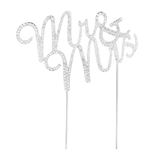 Musuntas Personalisierte Strass Silber Mr & Mrs Hochzeitstorte cake topper Dekoration Wählen Strass,anniversary party cake topper - 4