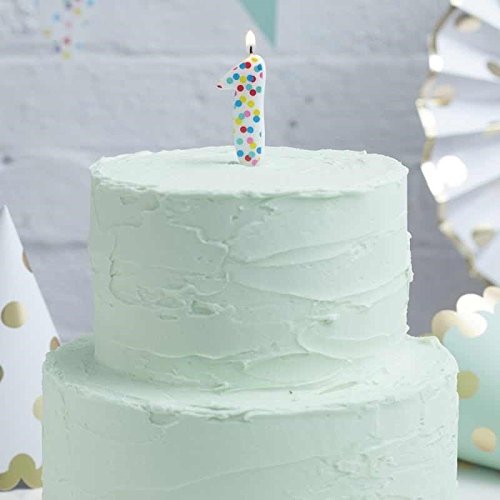 Ginger Ray 1 Zahlenkerze Kerze Zahl Geburtstag Punkte Geburtstagskuchen