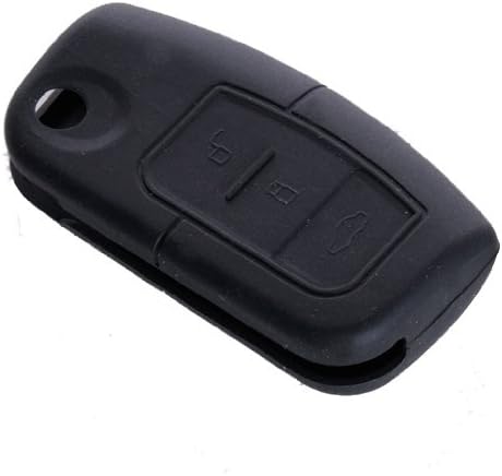 Black Ford Fiesta Focus Mondeo S-Max C-Max Key Case Cover, Key Fob Keyring