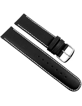 Birkenstock Anfibio Ersatzband Uhrenarmband Kalbsleder Wasserdicht schwarz 20629S, Stegbreite:20mm