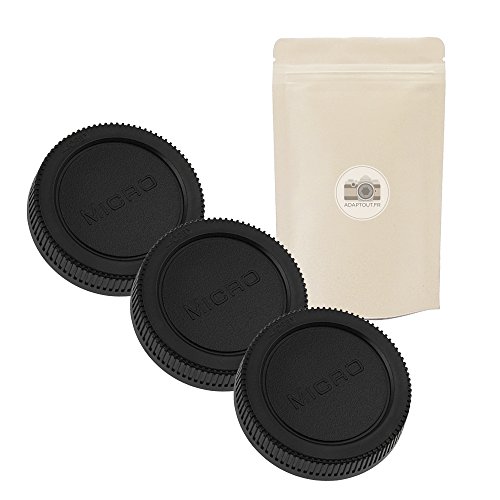 3X M4/3 O Bouchon Cache Arrière pour Objectif Micro 4/3 - Lot DE 3 Trois - ADAPTOUT Marque FRANÇAISE