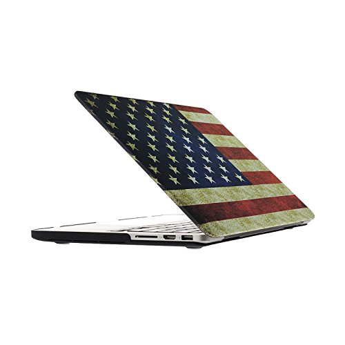 Macbook Pro 13 Retina Hülle,TECOOL [Ultra Slim Serie] Plastik Hartschale Schutzhülle Snap Case für Apple MacBook Pro 13,3 Zoll – US Flagge - 5