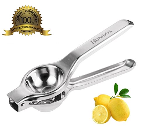Homdox Edelstahl Haushaltsgeräte Limettenpresse manuell mit 3 Klingen, Silber