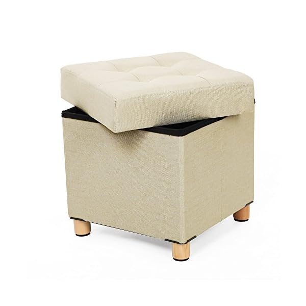Suhu Fellhocker Pouf Hocker Stuhl Fusshocker Gepolstert Fußbank Rund