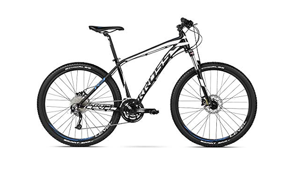 Kross Level R3 Mountainbike MTB Alluminio Lite Suntour XCM Schwalbe 27.5  Shimano Alivio (L, Nero Bianco Blu) : Sport e tempo libero