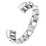 Gimartuk Armband für Fitbit Alta Armbänder, kleine Größe, Metall, Edelstahl mit Gold-Silber-Armband-Uhrenarmband für Fitbit Alta HR und Alta –, 8,1 cm, 5,5 cm, damen, silber, Large