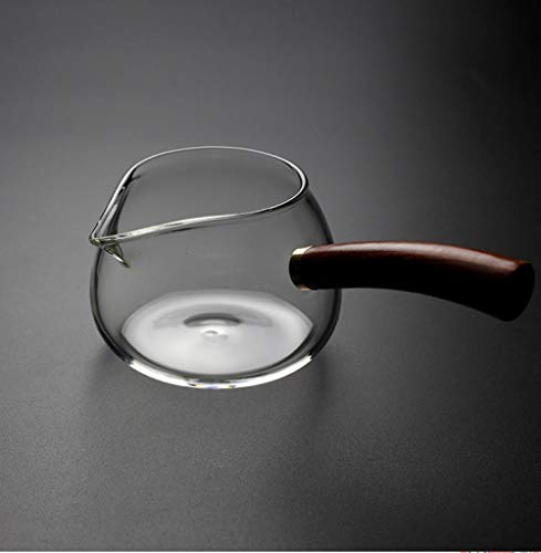 Preisvergleich Produktbild GGXH Verdickte hochtemperaturbeständige männliche Glasschalen-Holzhalbmondquadratschale mit grünem Tee, Tee, Tee aus Filtertee