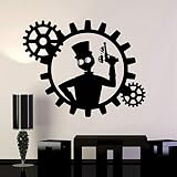 ZHUWall Vinilo Tatuajes De Pared Steampunk Hombre Pistola Engranajes...