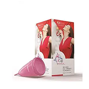 I Cup Reusable Menstrual Cup for Women Pad Free Periods with No Rashes, Leakage or Odour, Medium Size (Pack Of 1)