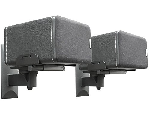 DRALL INSTRUMENTS 2 Stück (Paar) Wandhalterung für Lautsprecher Boxen - bis 12 kg belastbar - Boxenhalter für Audio Speaker - Neigbar Schwenkbar Drehbar - Wandhalter verstellbar schwarz Modell: BH5x2 – Bild 3