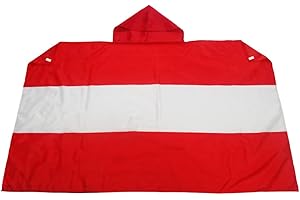AZ FLAG - Umhangflagge Österreich - 150x90 cm - Österreichische Cape Fahne 100% Polyester mit Messing-Ösen - 110g