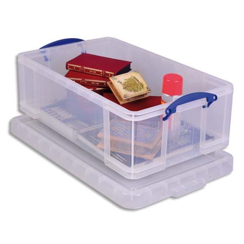 Really Useful Kunststoff-Aufbewahrungsbox leicht robust stapelbar 50 Liter 440 x 710 x 230 mm transparent
