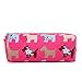 Miss LuLu Women Girls Canvas Students Pen Pencil Case zipper Bags Cosmetic Travel Makeup Bags Pouch Box (Dog Plum)
