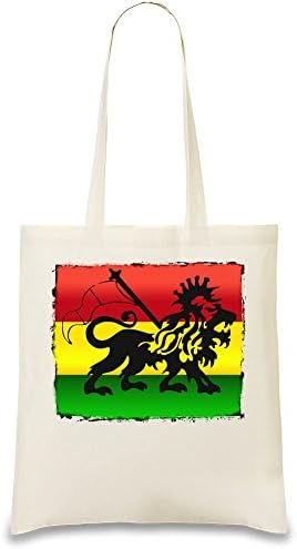 Lion of Judah Ethiopia Flag Custom Printed Shopping Tote Bag