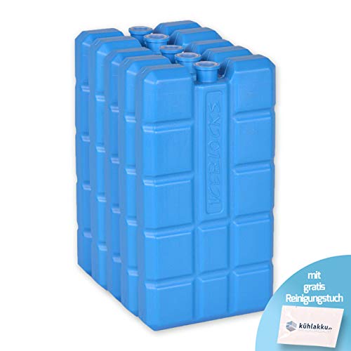 Acumulador de frío (5 Unidades de 200 g, Capacidad de refrigeración de 24 h). Iceblock - Acumulador de frío para neveras o neveras (con Bolsa de refrigeración incluida), Color Azul