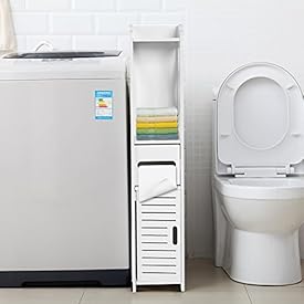 Mueble Baño Auxiliar, Puerta de Persiana, Armarios de Suelo para Baño