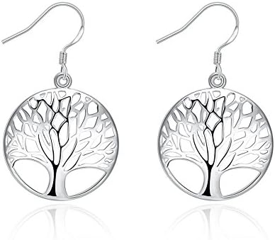 Tree of Life Drop Earrings French Hook Celtic Boho Hippy Nature Jewellery for Women Ladies