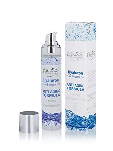 Hyaluron-Säure-Gel Develle Pure Booster 50 ml. I Hyaluronsäure-Konzentrat Gel I Hochkonzentriertes Hyaluron-Serum | Hyaluron-Booster Gesichtspflege | Anti-Aging Fluid für das Gesicht als Tagepflege und Nachtpflege I Hyaluron-Gel Vegan und ohne Parabene