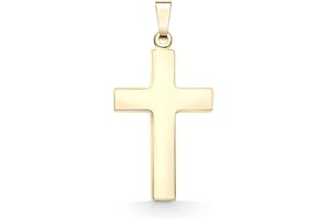 EDELIND Colgante Cruz 585 Oro Amarillo para Hombres Mujeres Cruz en Oro de 14 Quilates Altura 14/18/20/21 mm Cruz Colgante Acabado Satinado con Caja de Regalo de Joyería