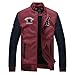 Produktbild Longra Herren Kunstleder Lederjacke Motorrad Jacke mit Reißverschluss und Kapuzen Bikerjacke Übergangsjacke Kunstleder Jacke Herren Jacke Motorradjacke Kapuzenjacke Men's Oberbekleidung
