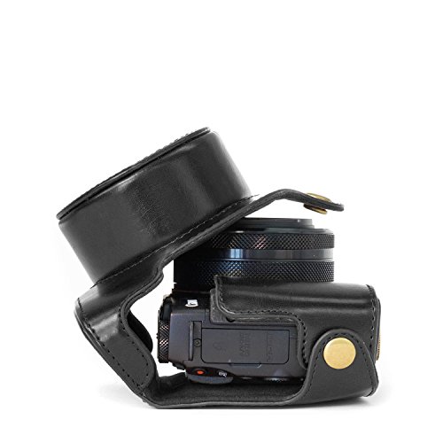 MegaGear Etui souple en cuir pour  Housse pour Canon PowerShot G1X Mark II  Noir 