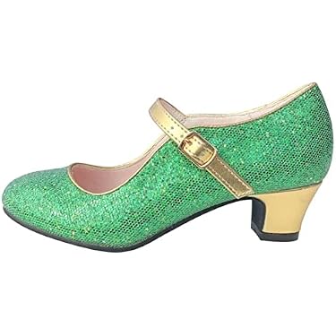 Chaussures Princesse Fille à Talon Avec Paillettes - Chaussures Reine Enfant Pour Danse, Déguisement, Cosplay, Mariage, Noël Et Anniversaire