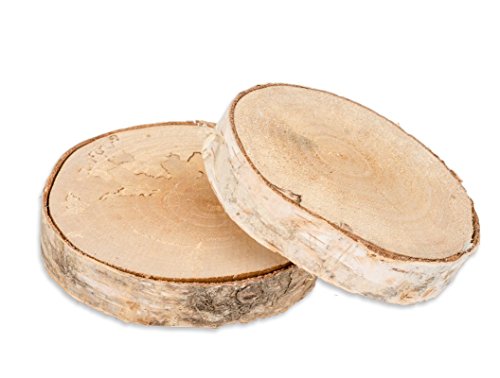 NaDeco® Birkenscheibe Ø10-15cm x 2cm | Holzscheibe | Baumscheiben | Birkenscheibe | Birkenstamm Scheiben | Birkenholz Deko | Holzscheibe zur Dekoration - 3