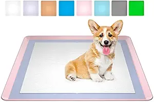 Skywin Dog Puppy Pad Holder Tray - No Spill Pee Pad Holder for Dogs - Pee Pad Holder Works with Most Training Pads, Easy to Clean and Store (Rose)