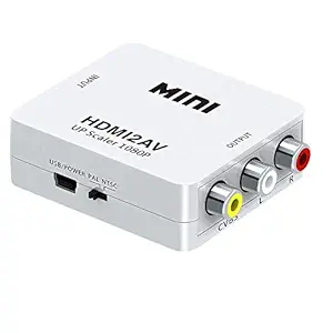 JGD Products Mini HDmi2Av Up Scaler 1080P HD Video Converter Media Streaming Device