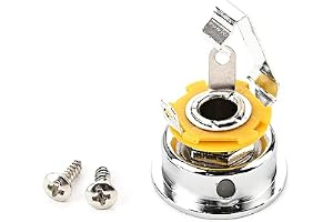 Alnicov gitarr elektrisk rosocket platta med uttag 6,35 mm 1/4 tum krom för Tele med skruvar elektrisk gitarr uttag utgångspl