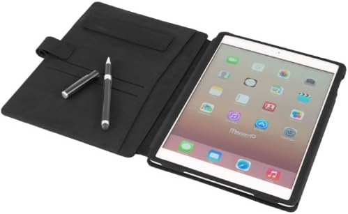 MACOON iPad Air Business Traveler Leather Case is of 100% Genuine Cowhide with Stand and Stylus Pen, color: Black