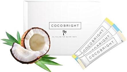 Teeth Whitening with COCOBRIGHT | 14 Days Organic Coconut Oil Pulling Detox Cure | Natural Alternative to Teeth Whitening Stripes | Mint, Lemon, Vanilla Mix