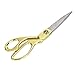 Produktbild LAOYE Stoffschere Schneiderschere Edelstahl Textilschere Schere Professionelle Scharf für Nähen Stoff Textil Haushalt Büro Basteln 24cm golden Griff