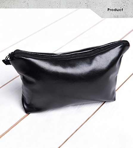 Doris Boutique Fu – PU Leder Damen Herren Neutral Wasserfester Kulturtasche Kosmetiktasche Make Up Täschchen Handtasche Brieftasche Reise Zusätze Tasche - 7
