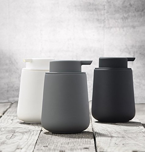 ZONE Seifenpumpe NOVA ONE, Steingut mit Soft-Touch, grau, ca. 11,5 cm H - 2