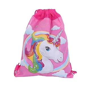 Birthday Popper Unicorn Theme Drawstring Sack Bag ( Set of 15) as Birthday Return Gifts for All Age Group