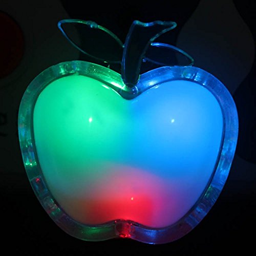 LED Nachtlicht Apfel Notlicht Steckdosenlicht Nachtlampe Schmetterling Nachtlicht LED-Nachtlicht mit Regenbogen-Effekt und ein / aus automatische (APPLE)