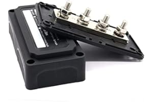 Jevina 300A Hochleistungs Design Verteilerblock Sammelschiene 12v, 48V 300A 4 Anschluss Stecker Stromschienenverteilerblock Für