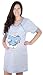 Mija - 2 in1 Maternity & nursing / breastfeeding 100% cotton nightdress 2056 U (XXL / UK16, Turquoise)