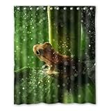 WYFCC Cortina de Ducha Animal Rana Personalizado Polyester 152cm x 183cm.