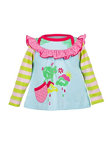 Phister & Philina Baby Girls 0-24m SOPHIA BABY GIRL Tunica Sweatshirt, Multicoloured (Clearwater), 6-9 Months (Manufacturer size: 74)