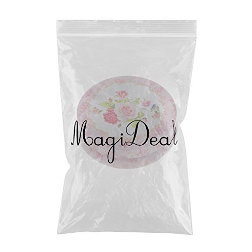 MagiDeal Blumen Design , Rund Leerdose Aufbewahrungsdosen Blechdose Vorratsdose mini Dosen Organizer aus Weißblech – Rosa - 2