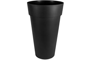 EDA - Pot de Fleur Vase Haut XXL TOSCANE Ø 48 cm - Volume 90 L - Ø 48 x H.80 cm - Gris anthracite