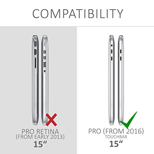 kwmobile Laptop H  lle f  r Apple MacBook Pro 15   ab 2016  Touchbar - Crystal Laptopschutzh  lle Cover Case Schwarz Transparent - Transparente Notebo
