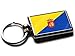 Produktbild Flag of Gran Canaria National Farben Hochwertig Chrom Schlüsselring Bild Beide Seiten