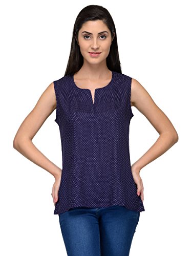Patrorna Blended Girl's Cami Tops in Navy Polka Print (LG6S033NBPD)