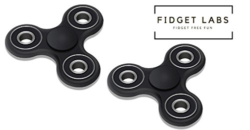 2 Pack - Hand Held Spinner Fidget Stress Relief Toy For Kids & Adults By Fidget Labs - Sensory Anxiety Reducer Fiddling Toy - Ceramic Bearing - For ADHD, Autism, ADD & Other Disorders - Two Spinners for One Price