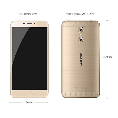 Ulefone Gemini 4G Phablet Android 6.0 5.5 Pollici MTK6737T 1.5GHz Quad-Core 3GB RAM 32GB ROM Scanner a dito (Oro)
