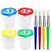 Produktbild Pucidder 4 Stücke Kinder Transparent Kunststoff Toner Farbe Scrub Cup Spill Proof Paint Cups + 4 Paint Brush Combination Suit