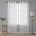 Produktbild Deconovo Bestickte Vorhänge Stickerei Voile Gardinen mit Ösen Vorhang Transparent 240x140 cm Weiß 2er Set